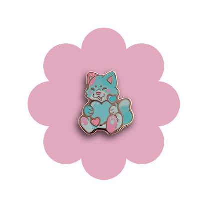 colorful kitties heartsie hard enamel pins