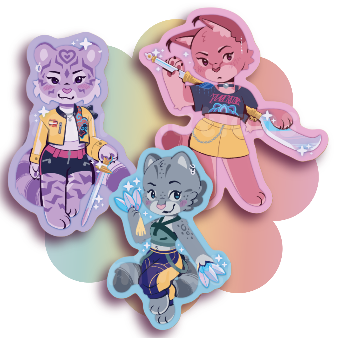 huntrix kitty 3" matte vinyl stickers