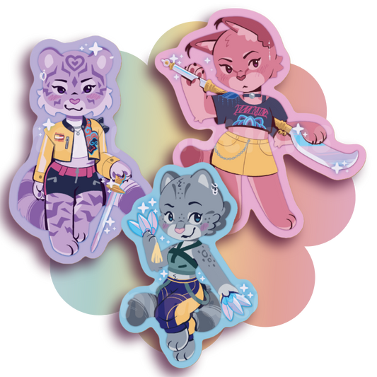 huntrix kitty 3" matte vinyl stickers