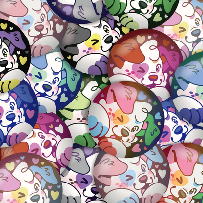 colorful doodles button pins