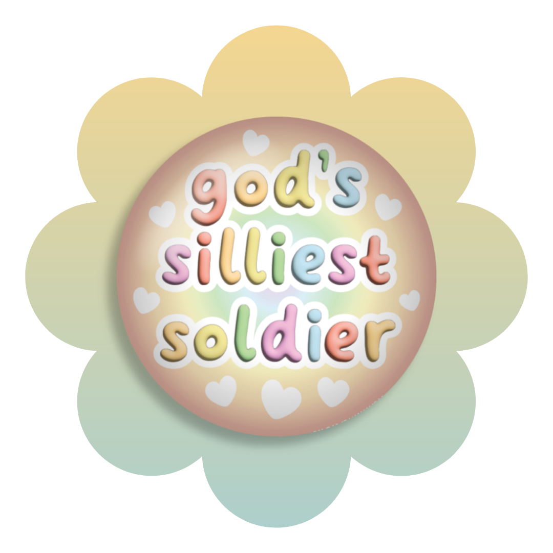 god's silliest soldier button