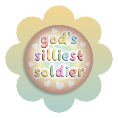 god's silliest soldier button