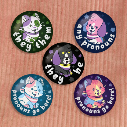 colorful critters pronoun pins 1