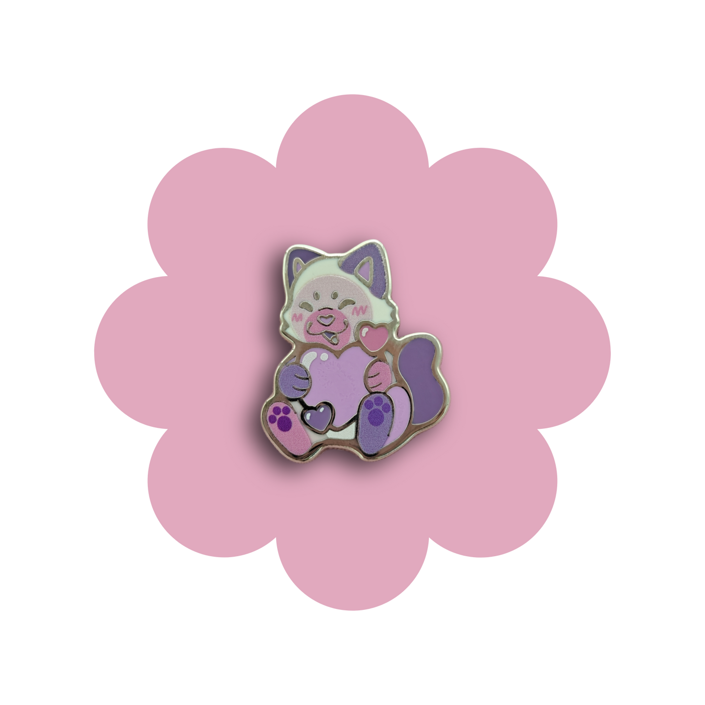 colorful kitties heartsie hard enamel pins