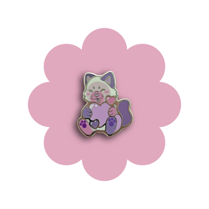 colorful kitties heartsie hard enamel pins