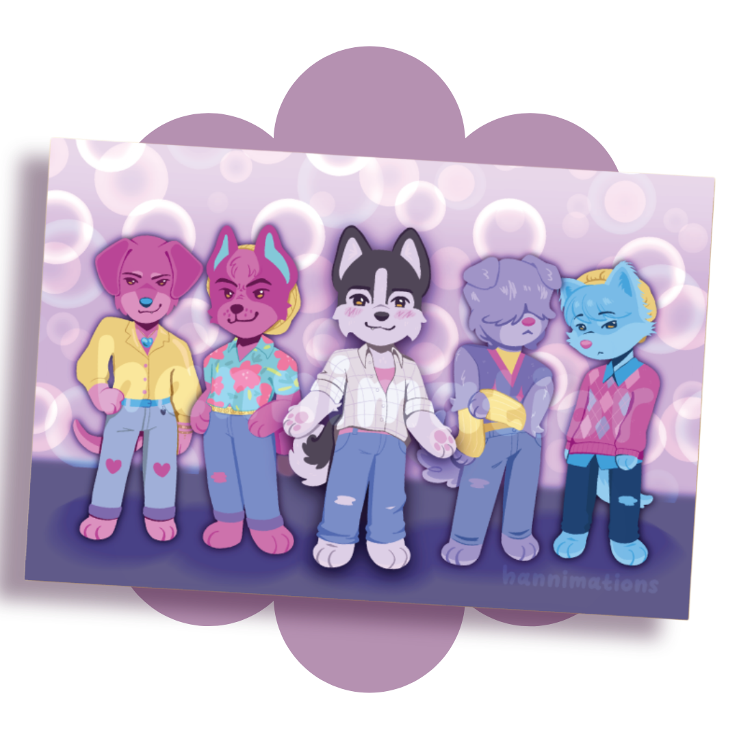 saja puppies glossy print