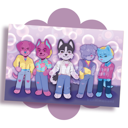 saja puppies glossy print