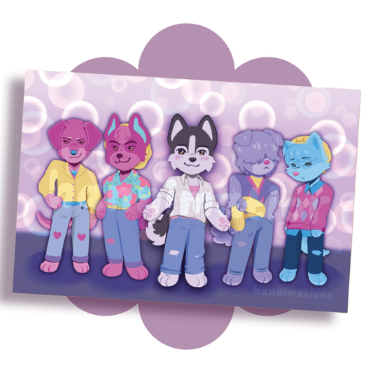 saja puppies glossy print