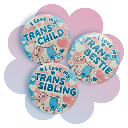 trans ally 2.25" button pins