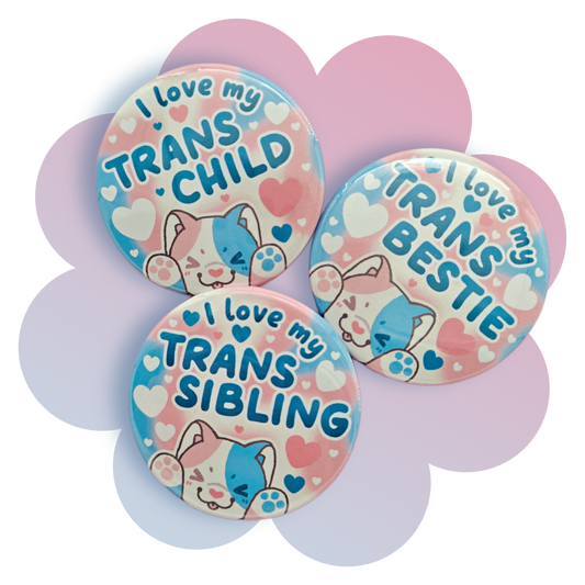 trans ally 2.25" button pins
