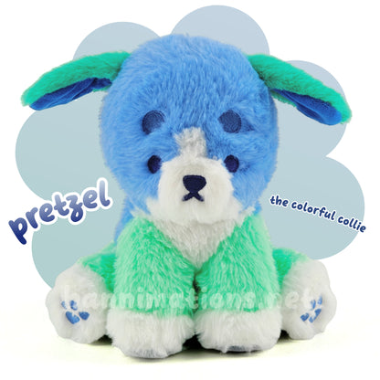 pretzel the colorful puppy plushie