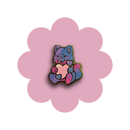 colorful kitties heartsie hard enamel pins