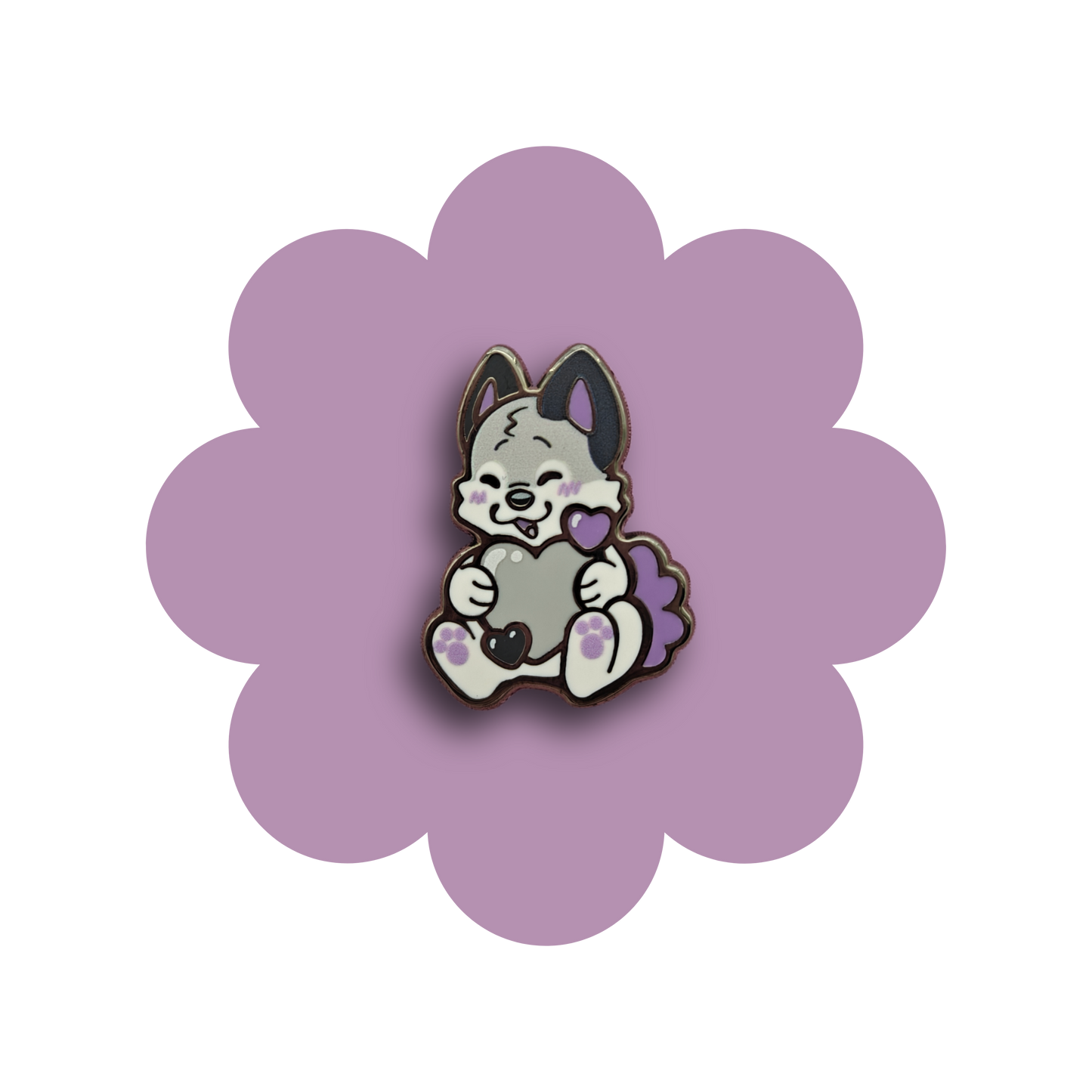 colorful puppies heartsie hard enamel pins