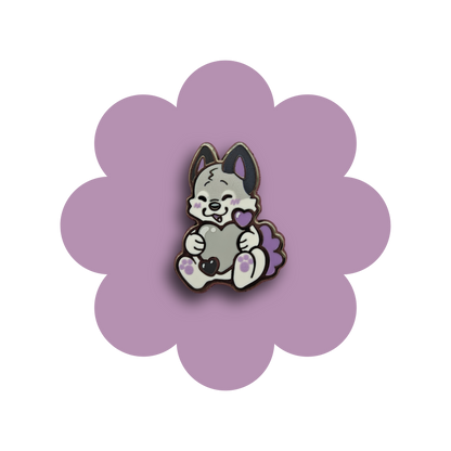 colorful puppies heartsie hard enamel pins