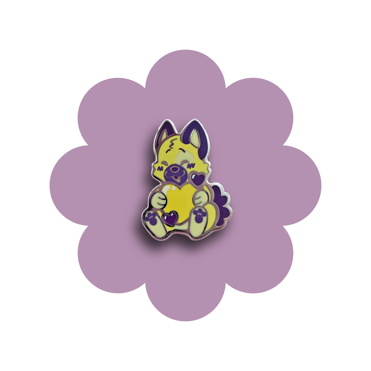 colorful puppies heartsie hard enamel pins