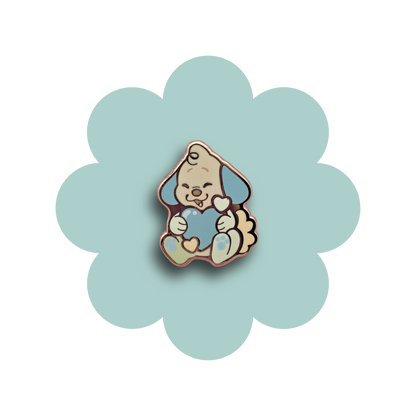 colorful puppies heartsie hard enamel pins