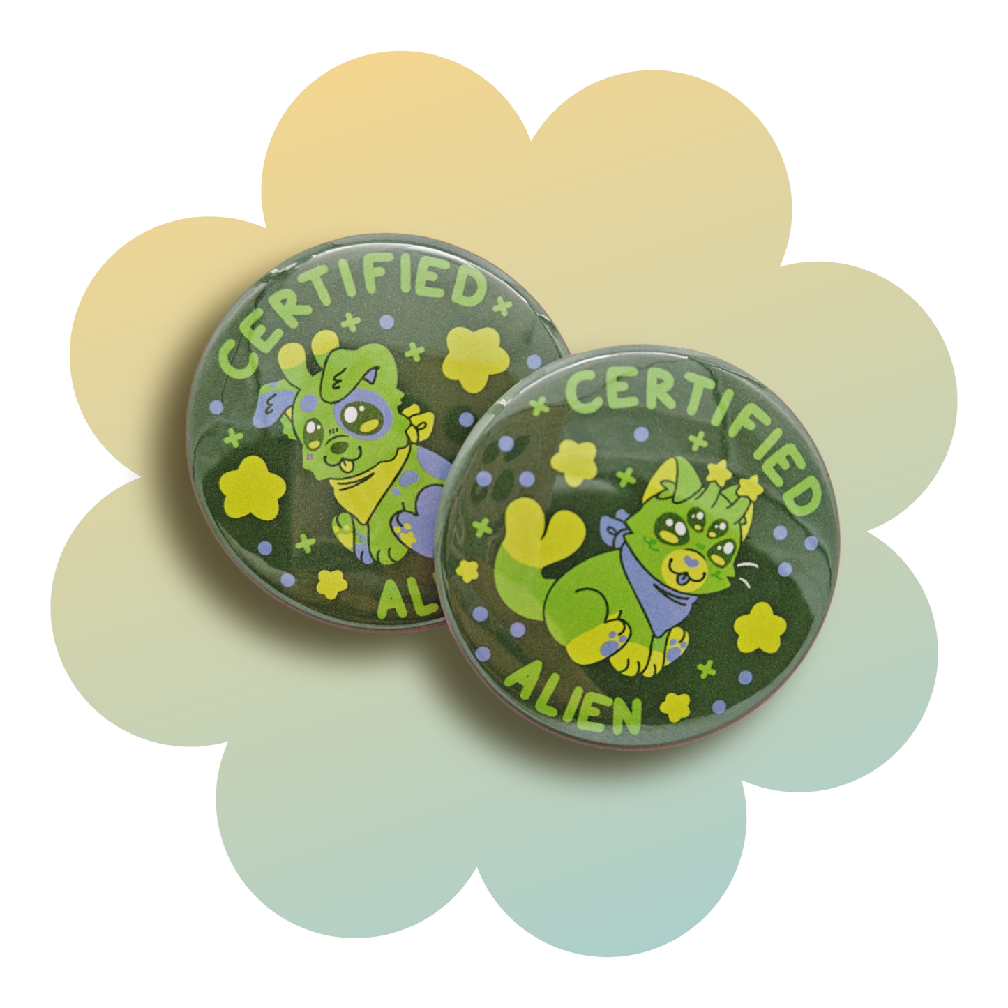 certified alien 2.25" button pins