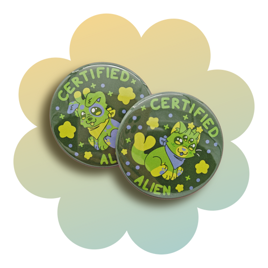 certified alien 2.25" button pins