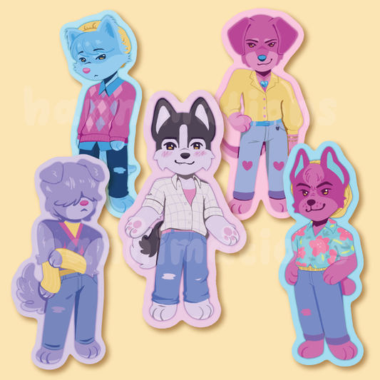 saja puppies 3" matte vinyl stickers