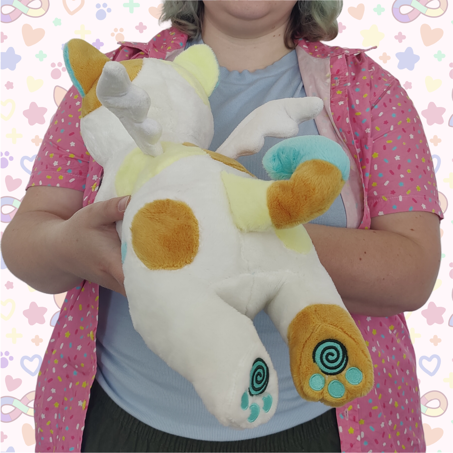 sandy the OCD kitty laying cuddle plush
