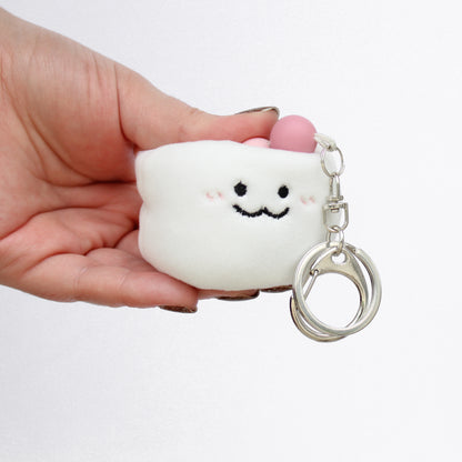 marshmallow keychain plush