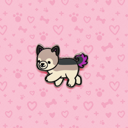 colorful puppies enamel pins