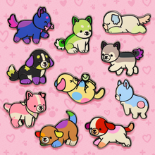 Load image into Gallery viewer, colorful puppies enamel pins
