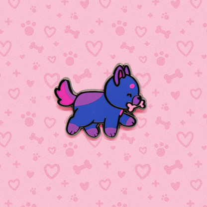 colorful puppies enamel pins