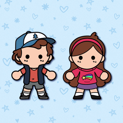 pines twins weebean enamel pins