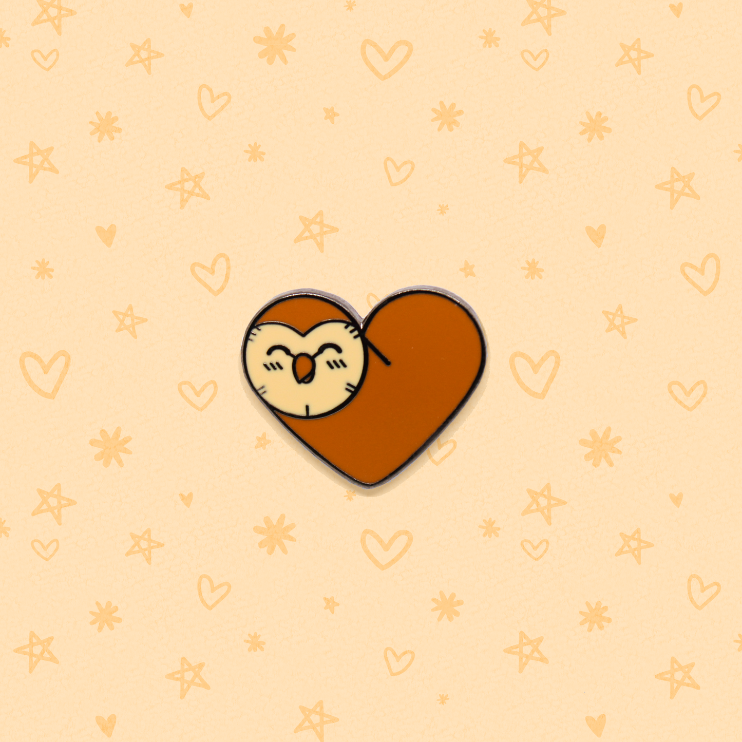hooty heart 1" enamel pin