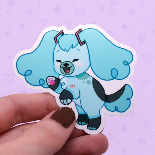 mikuppy (miku puppy) glossy vinyl sticker