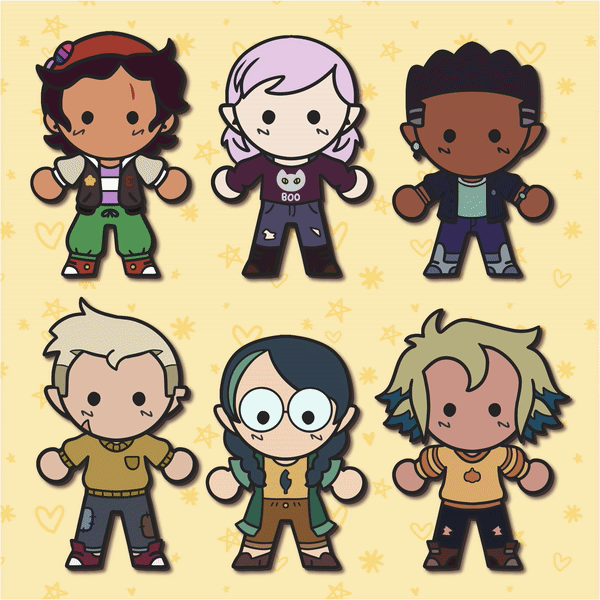hexsquad weebean enamel pins