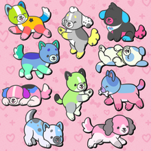 Load image into Gallery viewer, colorful puppies enamel pins V2
